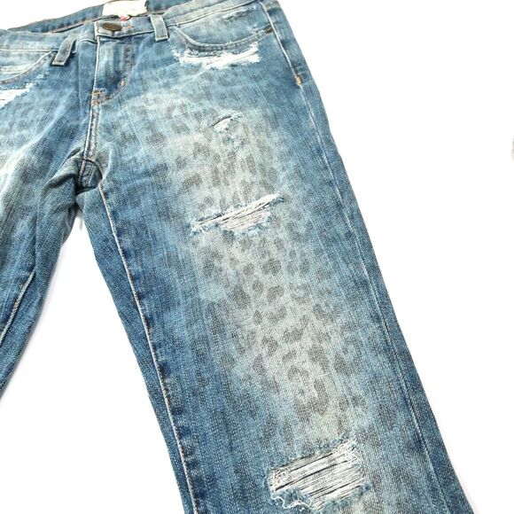 Current/Elliott The Stiletto Jeans in Denim Leopard Destroy Size 26 NWT $238 - Picture 10 of 12